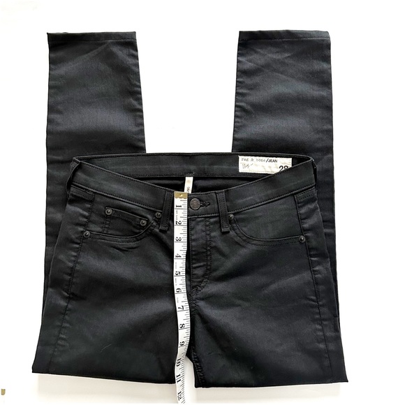 RAG & BONE shoreditch Size 28 Women's Cotton Blend Black coated Denim Jeans - Picture 6 of 11